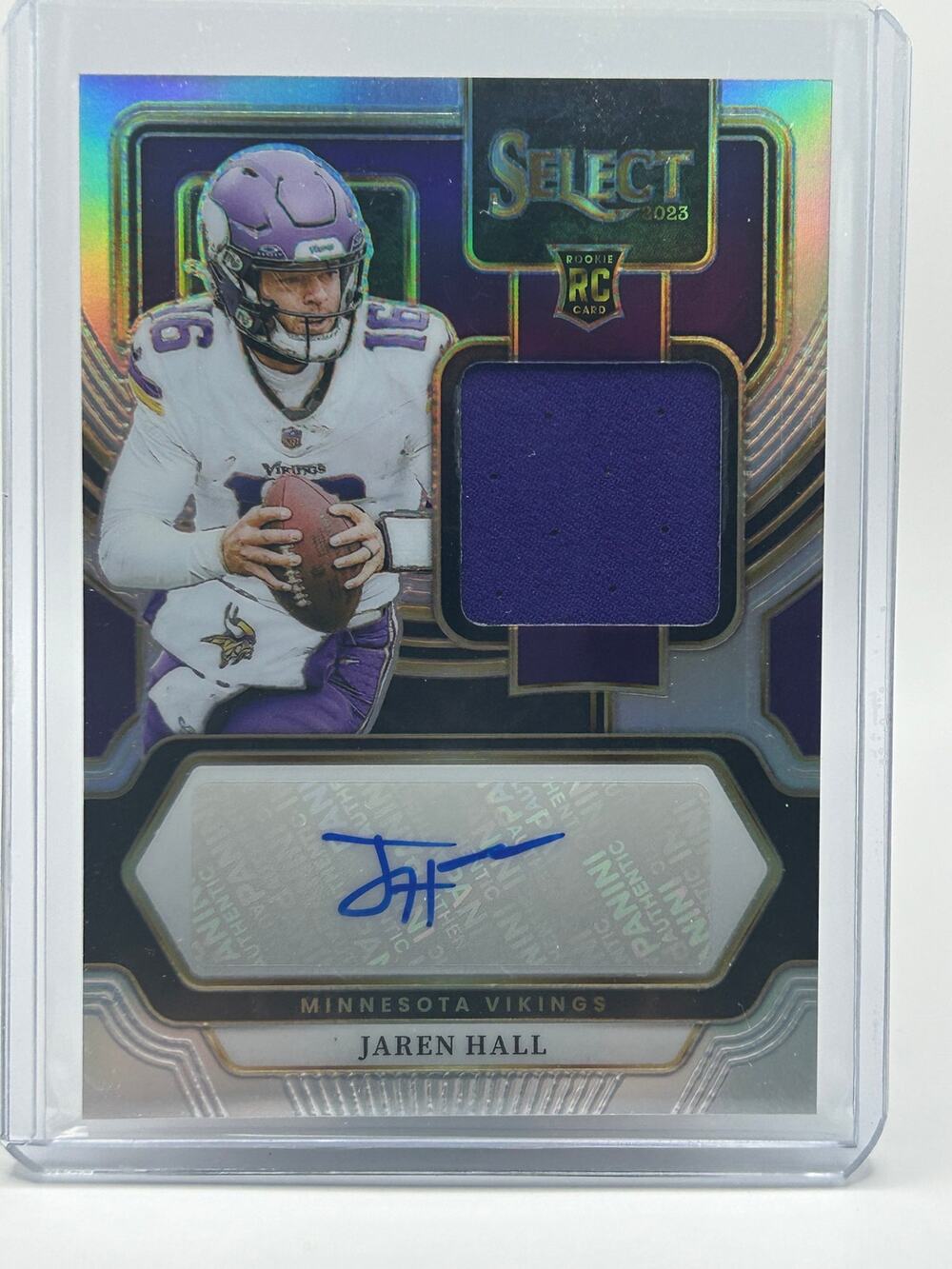 2023 Panini Select Jaren Hall Rookie Memorabilia Jersey Prizm Auto 160/199 SP RC